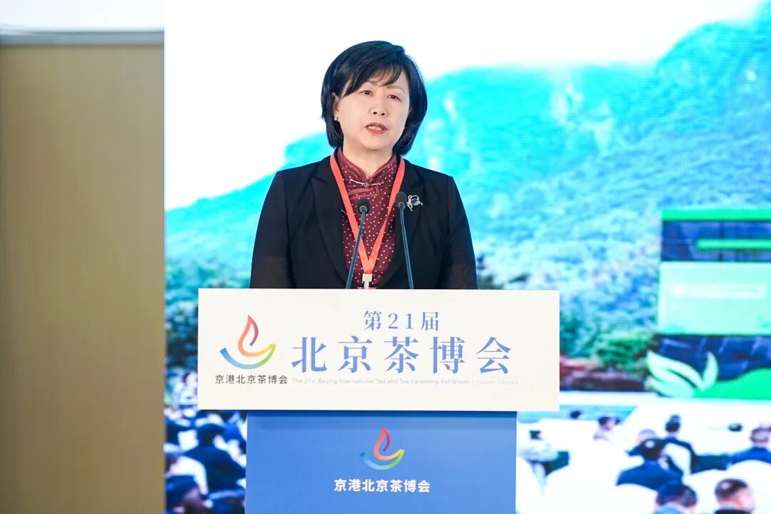 铜仁市委农村工作领导小组办公室主任、市农业农村局党组书记罗秀红推介铜仁生态茶产业